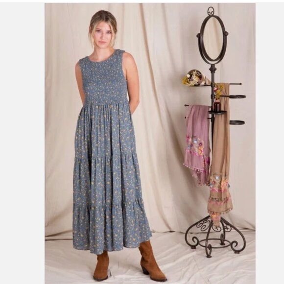 NATURAL LIFE Dresses & Skirts - Natural Life Emmie Smocked Maxi Dress Tiered Floral Cottagecore Coastal Cowgirl